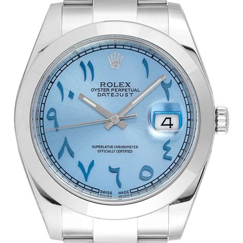 rolex arabic dial blue face woman|Rolex Datejust 41 watch: Oystersteel .